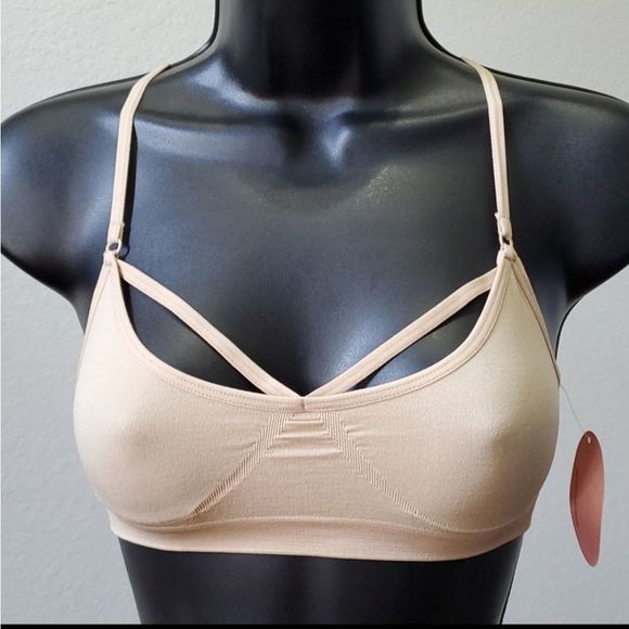 Women's Low Cut Bralette w/Accent Straps Nude - Picture 3 of 3
